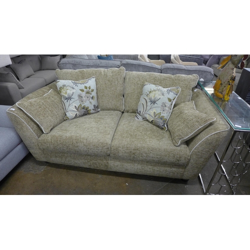 1481 - A sand woven fabric two seater sofa