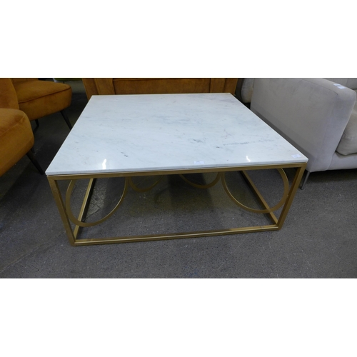 1482 - A marble and gold coffee table * this lot is subject to VAT