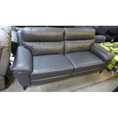 1485 - Grace Grey Leather 2.5 Seat power Recliner sofa , Original RRP - £891.66 + VAT (4161- 6) *This lot i... 