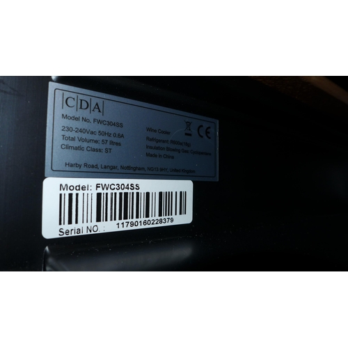 3024 - CDA Under Counter Wine Cooler  H820xW295xD570 - model no FWC3045S  Original RRP 358.33inc. vat (371-... 