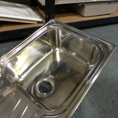 3066 - Ecuador Large 1 Bowl U/mount Stainless Steel Sink - 400x450  - model no BL452614  Original RRP 140.8... 