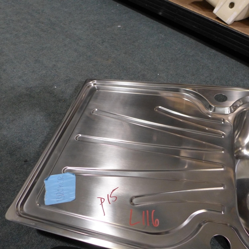 3066 - Ecuador Large 1 Bowl U/mount Stainless Steel Sink - 400x450  - model no BL452614  Original RRP 140.8... 