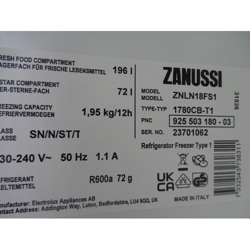 3156 - Zanussi 70/30 Fridge Freezer - Low Frost H1772xW548xD549  - model no ZNLN18FS1  Original RRP 440.83i... 