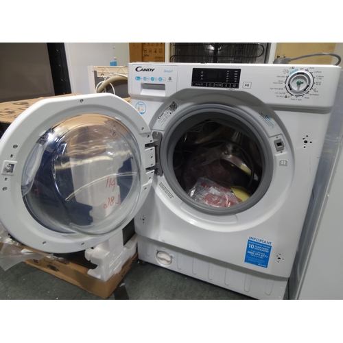 3157 - Candy Integrated Washer Dryer (8+5KG) H820xW600xD525 - model no CBW 48D1E  Original RRP 314.17inc. v... 