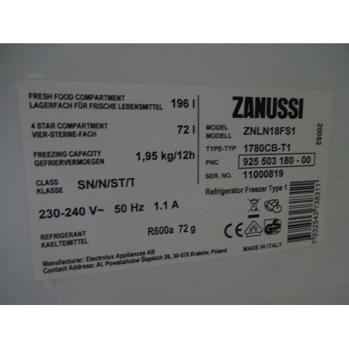 3169 - Zanussi 60/40 Integrated Fridge Freezer - Model ZNLN18f51 AP.ff.Zan.127 (P22) * this lot is subject ... 