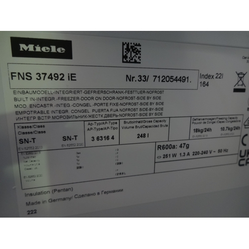 3237 - Miele Tower Integrated Freezer - Model fNS37492 Ap.fZ.MIE.004 (P27) * this lot is subject to VAT