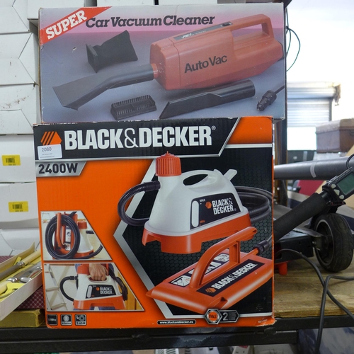 2080 - Black & Decker wallpaper stripper and car vac, both boxed