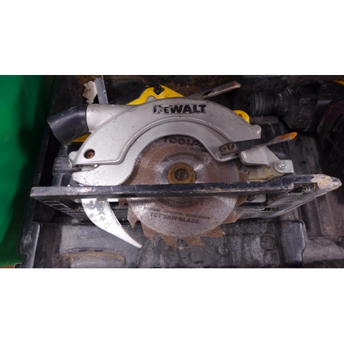 2156 - DeWalt set, SDS drill, power circular saw and reciprocating saw