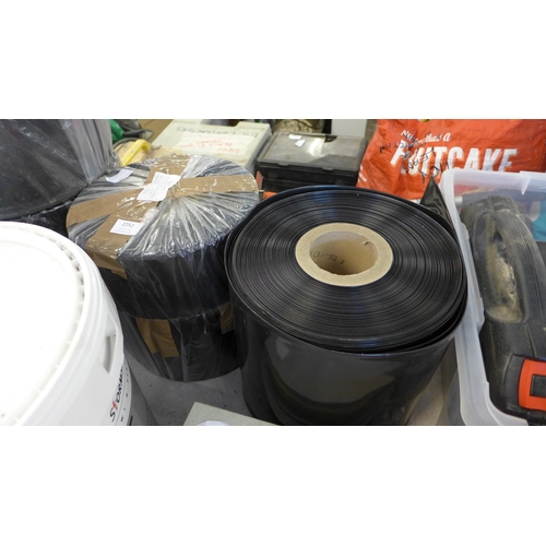 2252 - Two rolls of 1000 gauge heavy duty lay-flat plastic tubing (4” width)