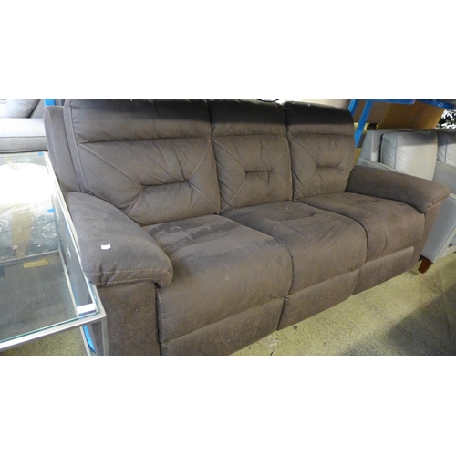 1620 - A pair of Kuka brown Fabric 3 Seater Power Recliner sofas, Original RRP £999.99 + vat each   (4160-1... 