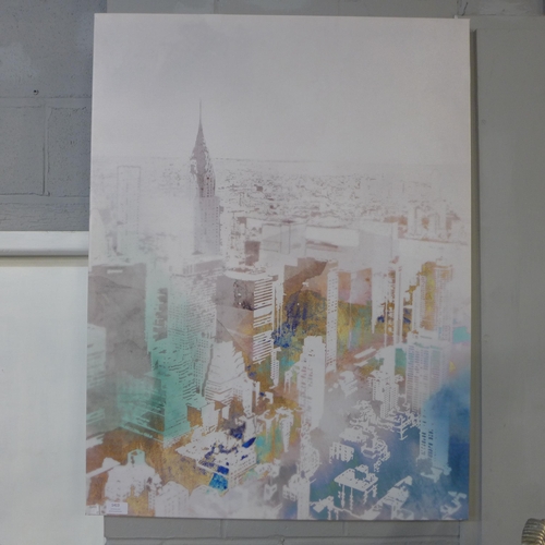 1413 - A New York skyline canvas * this lot is subject to VAT