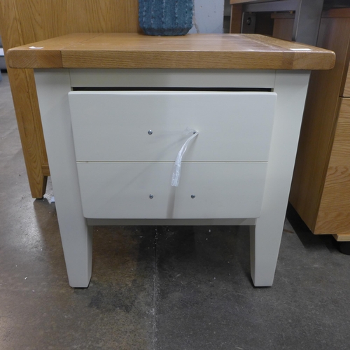 1498 - A white painted and oak single drawer side table/bedside chest - LANB007V * this lot is subject to V... 