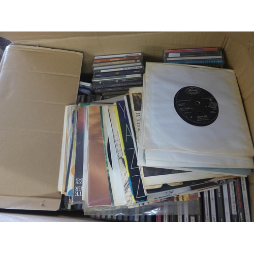 2471 - Approx 50 1980's 45rpm singles, some pop, punk, Amazulu, etc and Ca. 150 33rpm/LP records: Diana Ros... 