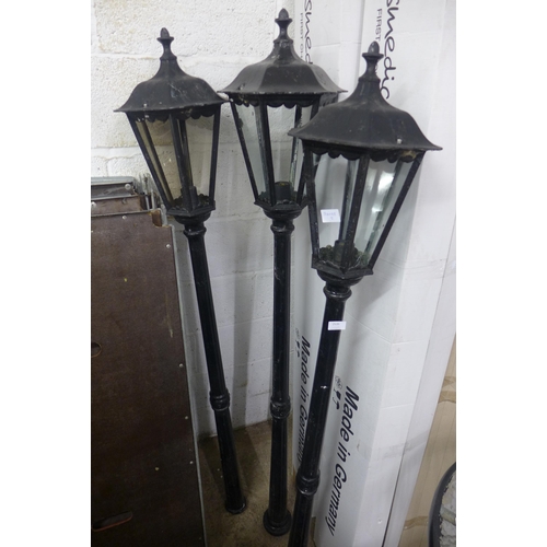 2535 - Three 4ft metal street lanterns