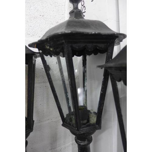 2535 - Three 4ft metal street lanterns