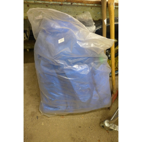 2542 - Very large, ca 30ft x 20ft blue tarpaulin sheet