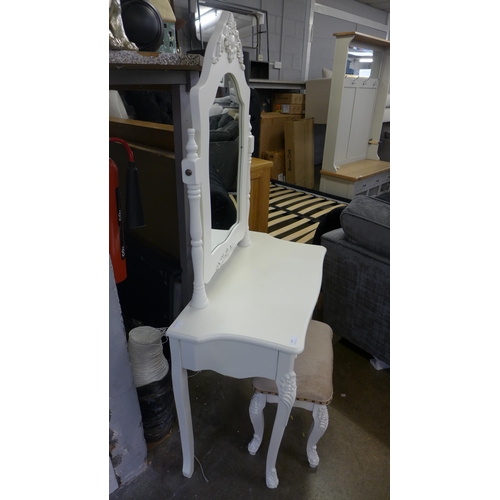 1544 - A white painted dressing table with stool