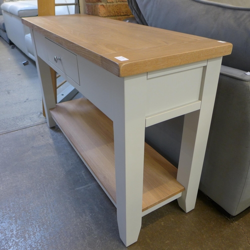 1552 - A grey painted and washed oak single drawer console table - MTGCW126 * this lot is subject to VAT