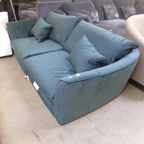 1587 - An emerald velvet 3 seater sofa