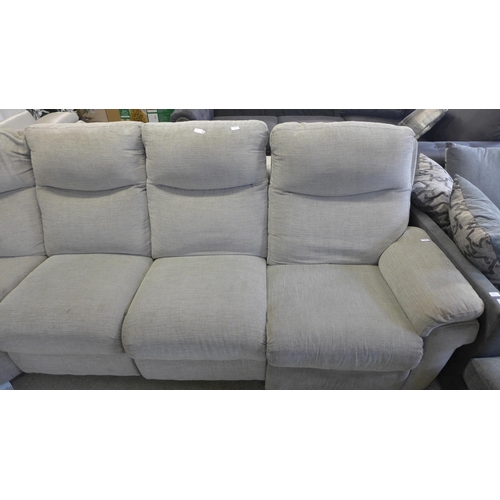 1598 - A grey sectional corner sofa, worn and marked