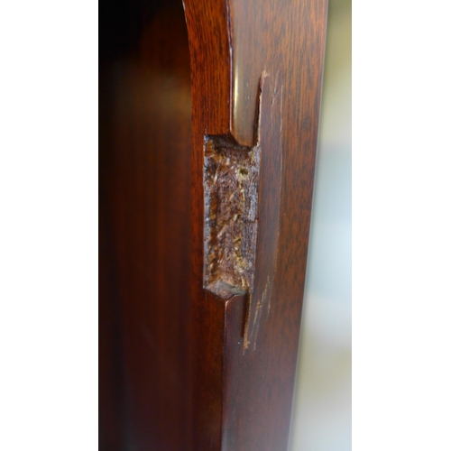 1606 - A large grandfather clock, damaged hinges and door