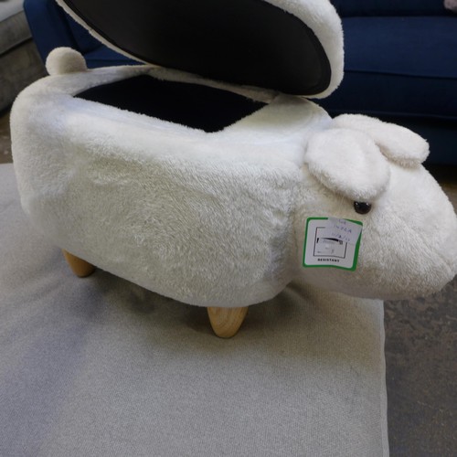 1397 - A plush velvet upholstered footstool in the form of a rabbit - CY80121 * this lot is subject to VAT