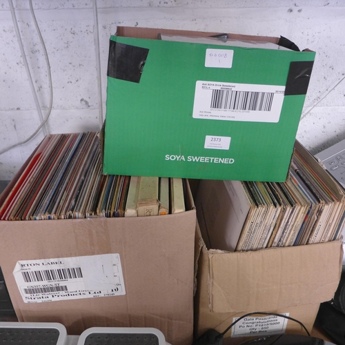 2373 - Two boxes of LP's & CD's in box, mostly easy listening