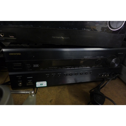 2378 - Onkyo digital tuning/amp receiver, Harman/Kardon amplifier with remote control, Arcam Alpha 8 amplif... 