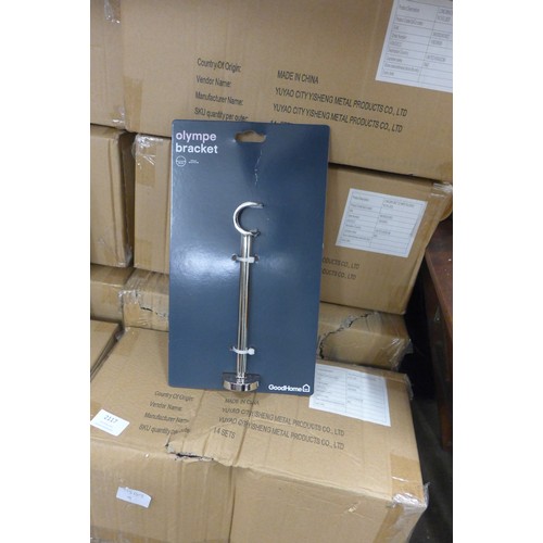 2117 - 70 Boxed Olympe chrome curtain pole brackets