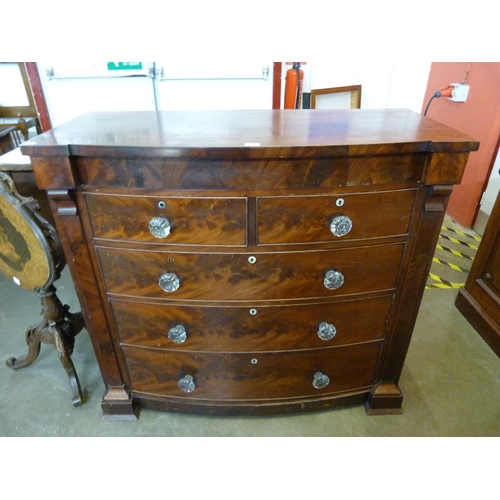 98 - A Victorian mahogany bow front chest of drawers