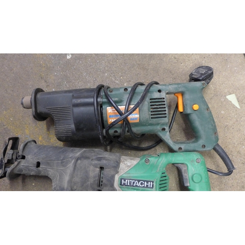 2009 - Pro User 750w/240v and 110v/1000w Hitachi reciprocating saws plus Kombat Military assault backpack