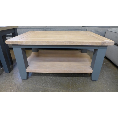 1307 - A dark grey painted and washed oak rectangular coffee table - MTDCW008 * this lot is subject to VAT