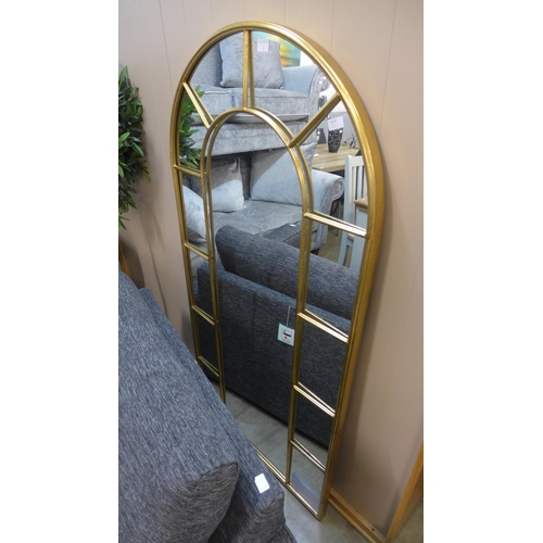 1313 - A large gold window mirror