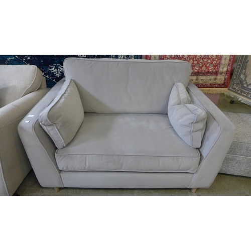 1358 - A Vincent shark grey velvet loveseat