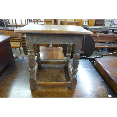 103 - A 17th Century style carved joined oak stool