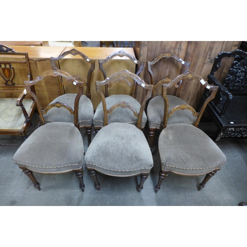 121 - A set of six Victorian inlaid walnut salon chairs

*This lot is sold with non-transferable standard ... 