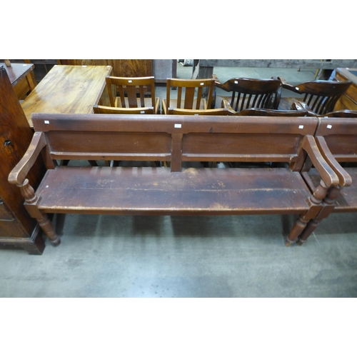 165 - A pair of Victorian pine benches