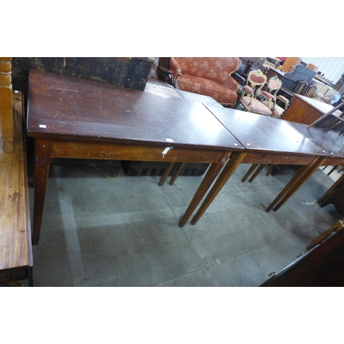 177 - A pair of beech school laboratory tables