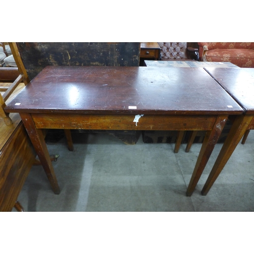 177 - A pair of beech school laboratory tables