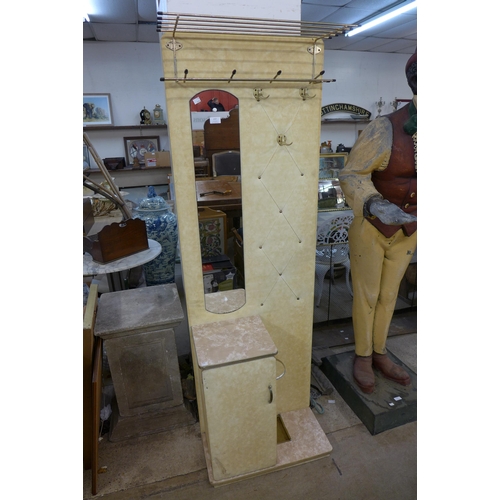 237 - A vintage cream vinyl hallstand