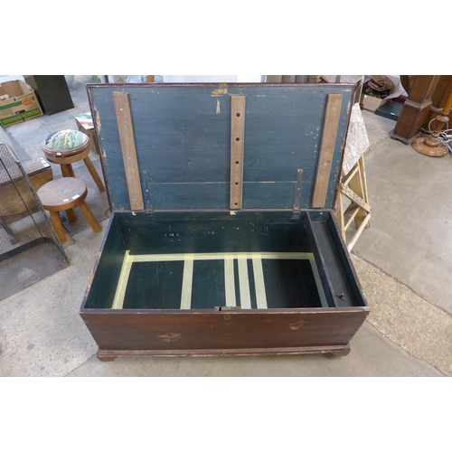 240 - A Victorian stained pine blanket box