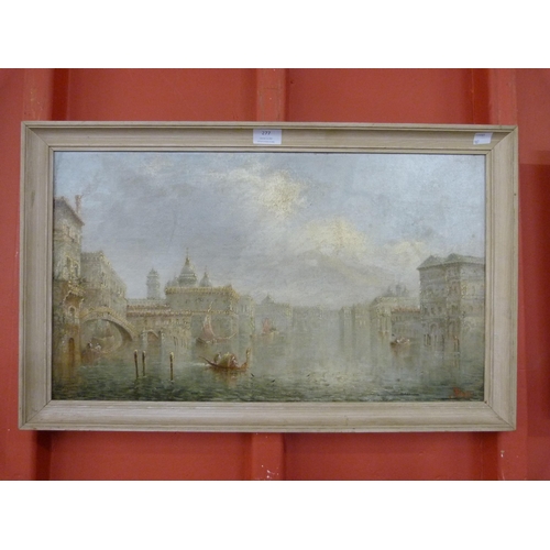 277 - James Salt (1850-1903), Grand Canal, Venice, oil on board, 34 x 60cms, framed