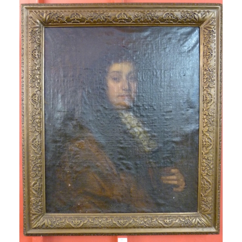 280 - English School (18th Century), portrait of a nobleman, oil on canvas, 74 x 61cms, framed