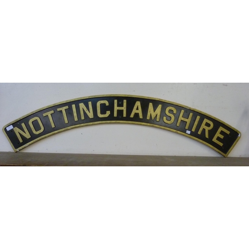 342 - A painted plaster Nottinghamshire sign