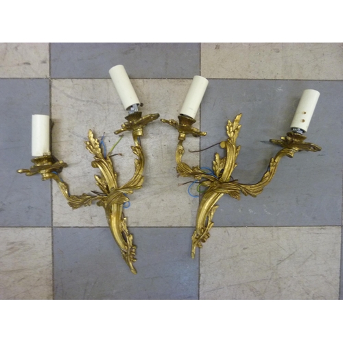 351 - A pair of French ormolu wall lights