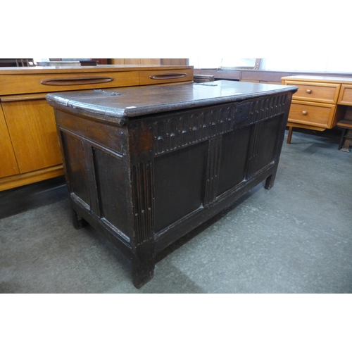 39 - A William III carved oak coffer