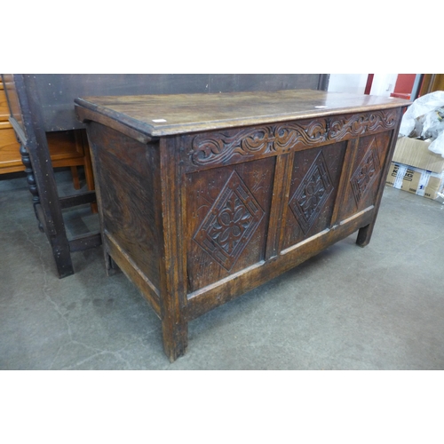 40 - A William III carved oak coffer