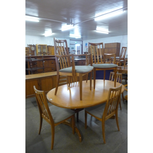 55 - A G-Plan Fresco teak extending dining table and six chairs