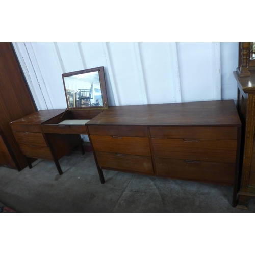 66 - A teak three piece bedroom suite, retailed by Heals of London