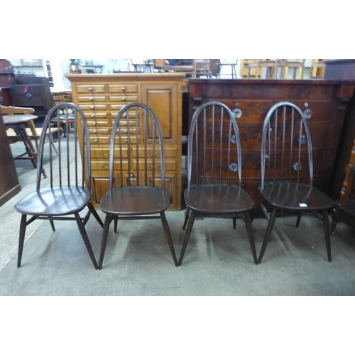 78 - A set of four Ercol Golden Dawn elm and beech Quaker chairs